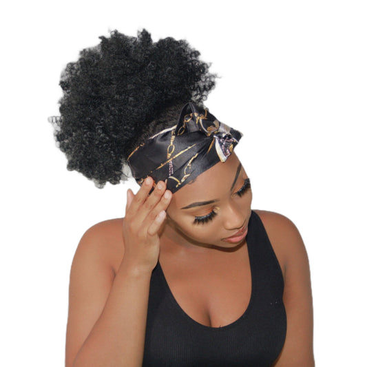 Satin Edge Scarf Black & Gold